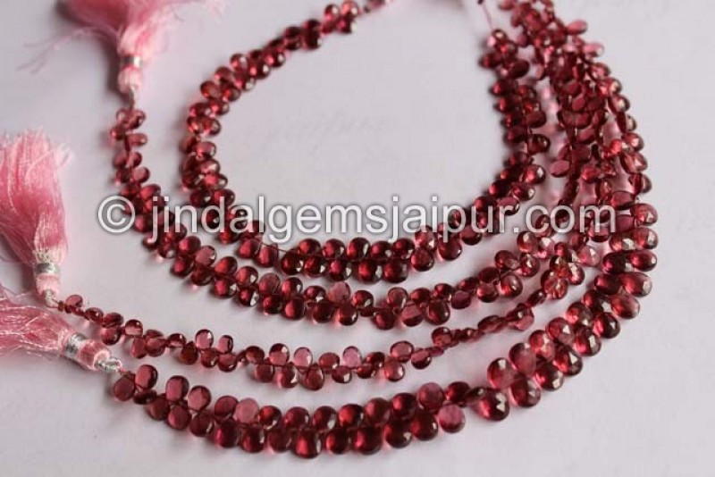 Rhodolite Faceted Pear Shape Beads